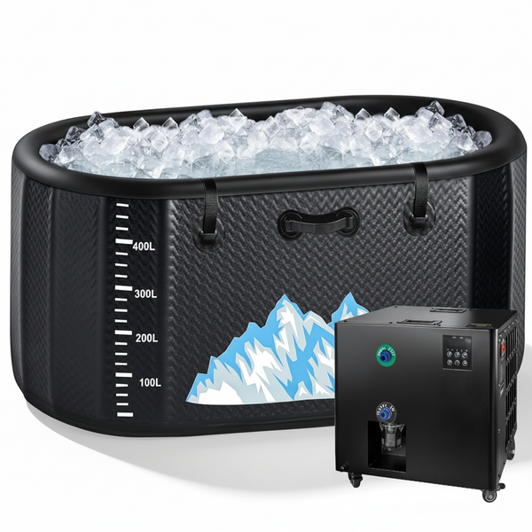 Cold Plunge Tub Designed for Home Recovery, 248 Gallon Capacity, 1HP Dual-System Chiller, WiFi Control