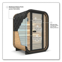 Traditional Steam Sauna Built for Outdoor Use, Natural Pine Wood, 6kW Heater, LED Lighting, Glass Door — How It Works